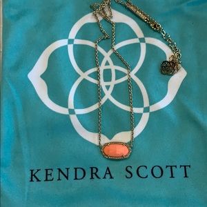 Kendra Scott Coral Gold Elise Necklace